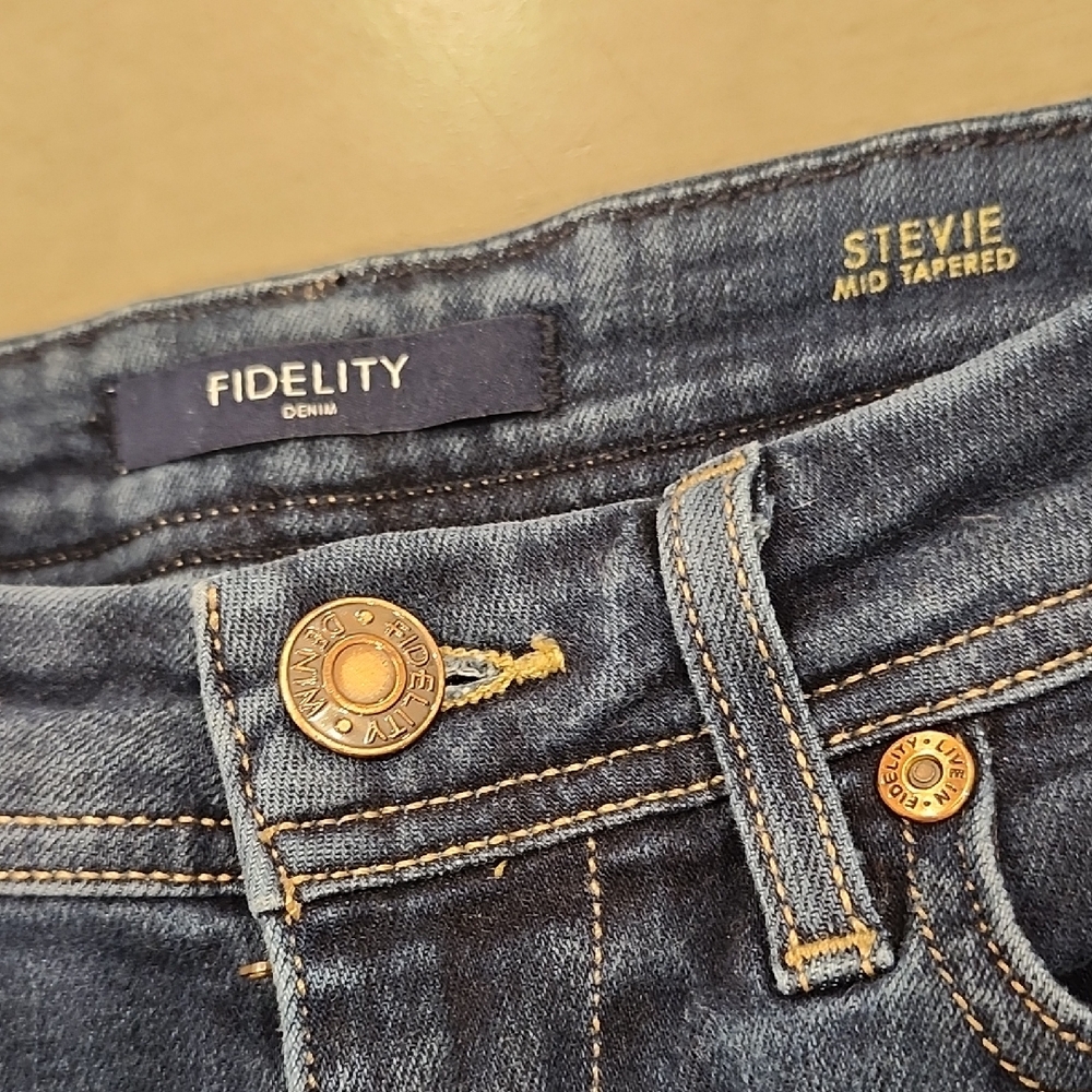 💙Fidelity Denim -  Indigo Skinny Jeans "Stevie Mid Tapered" Style - Picture 6 of 8